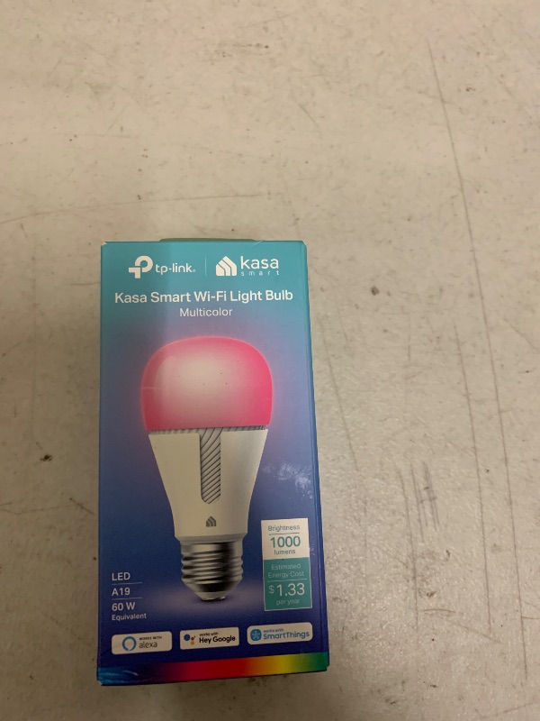 Photo 1 of Kasa Smart Light Bulbs, 1000 Lumens High Brightness, 16M Color Changing, Dimmable Smart WiFi Light Bulb, Compatible with Alexa and Google Home, A19, 2.4GHz Wi-Fi only, No Hub Required, KL135