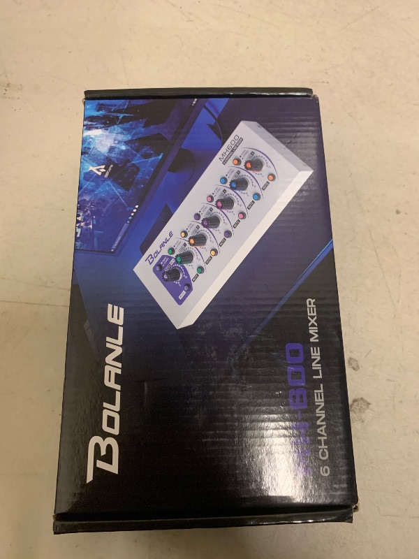 Photo 1 of Bolanle MH600 6-Channel Active Line Mixer – Stereo Line Level Mixer with Mono/Stereo Switch, USB-C Powered, Mute Function, 1/4" TRS I/O for Keyboards Synths Drum Machines