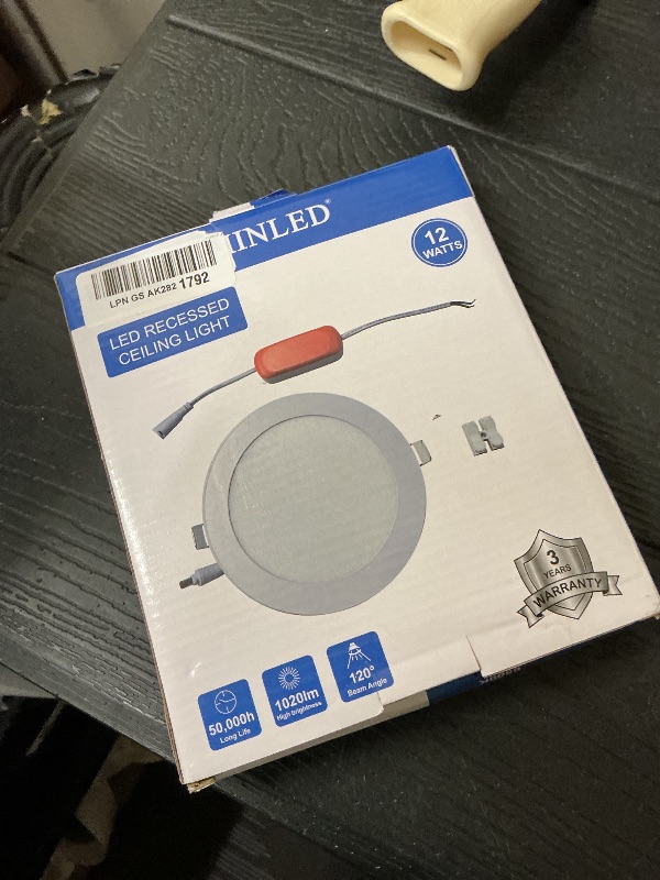 Photo 1 of HMINLED 6 Inch 12Watt Ultra-Thin Round LED Recessed Panel Light Lamp with Driver, 100 Watt Incandescent Equivalent, 6000K~6500K Cool White, Home, Office, Commercial Lighting Pack of 10