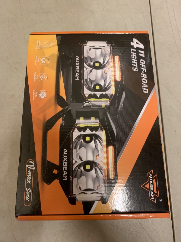 Photo 1 of Auxbeam V-MAX Series LED Light Pod, 270° Side Shooter LED Offroad Lights with Amber DRL, 4 Inch Auxiliary Ditch Light for Truck ATV Jeep Ford