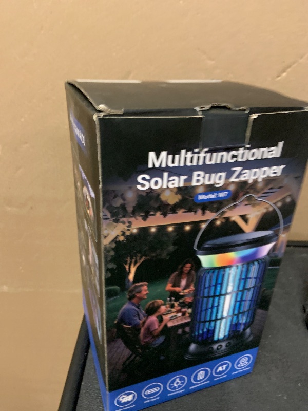 Photo 1 of Solar Bug Zapper Outdoor – Powerful Electric Bug Zapper with 4-in-1 Modes, Cordless & Rechargeable Insect Zapper, IP66 Waterproof Mosquito Zapper for Camping & Indoor Use