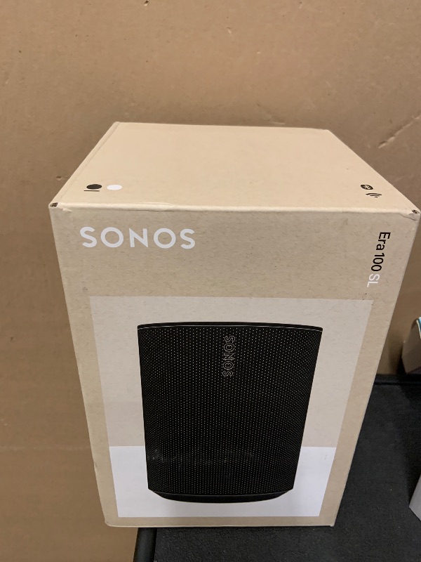 Photo 1 of Sonos Era 100 SL - Compact, Microphone-Free Speaker with WiFi, Bluetooth - Black