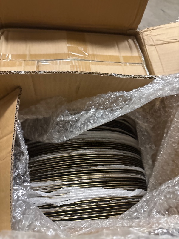 Photo 1 of PROY 100 Pcs 13" Gold Charger Plates,Round Charger Plates with Hammered Rim,Premium Gold Chargers,Stylish Chargers for Dinner Plate and Event Table Setting