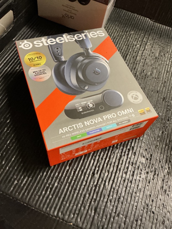 Photo 1 of SteelSeries Arctis Nova Pro Omni - Hi-Res Wireless Gaming Headset, 96kHz/24bit, ANC, ClearCast Pro Mic, AI Noise Rejection, Mobile App, Mix 2.4GHz + BT, OmniPlay PC+PlayStation+Xbox - Midnight Blue