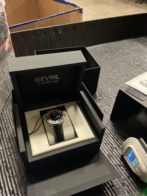 Photo 1 of Gevril Hudson Yard Men's Swiss Automatic Watch, Genuine Italian Leather Strap