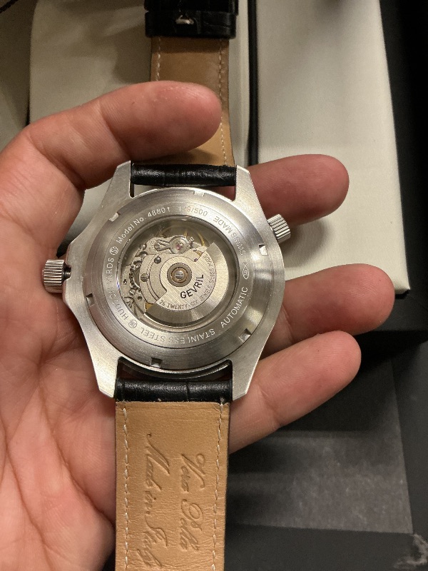 Photo 1 of Gevril Hudson Yard Men's Swiss Automatic Watch, Genuine Italian Leather Strap