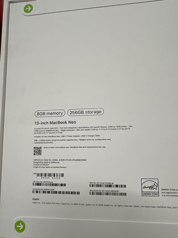 Photo 1 of 13-Inch MacBook Neo 8GB Memory, 256GB Storage 
