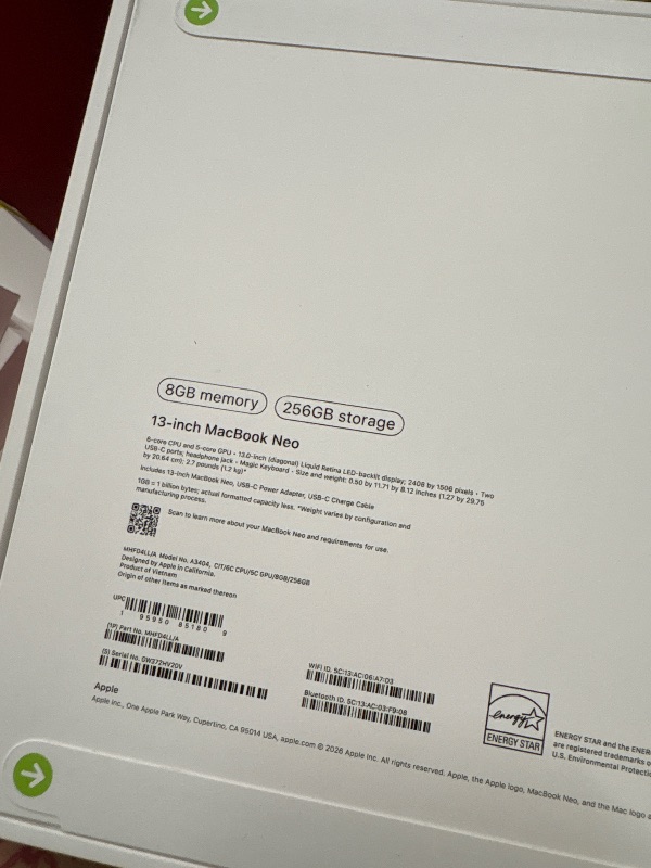 Photo 1 of 13-Inch MacBook Neo 8GB Memory 256GB Storage
