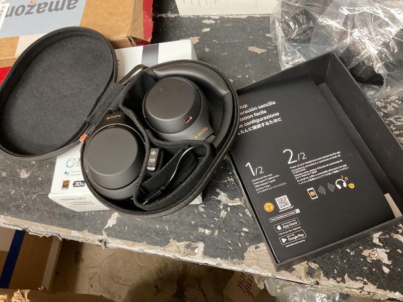 Photo 1 of Sony WH-1000XM4 Wireless Premium Noise Canceling Overhead Headphones with Mic for Phone-Call and Alexa Voice Control, Black WH1000XM4