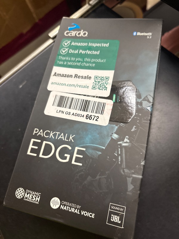 Photo 1 of Cardo PACKTALK Edge Motorcycle Bluetooth Communication System Headset Intercom - Single Pack
