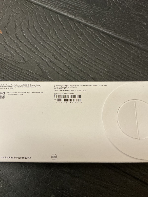 Photo 1 of Apple Watch Series 11 [GPS 46mm] Smartwatch with Jet Black Aluminum Case with Black Sport Band - M/L. Sleep Score, Fitness Tracker, Health Monitoring, Always-On Display, Water Resistant