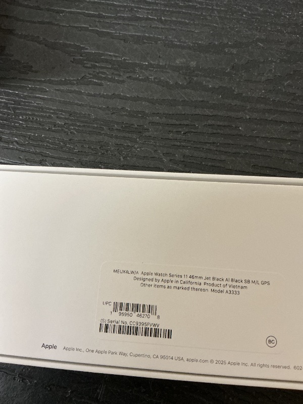 Photo 1 of Apple Watch Series 11 [GPS 46mm] Smartwatch with Jet Black Aluminum Case with Black Sport Band - M/L. Sleep Score, Fitness Tracker, Health Monitoring, Always-On Display, Water Resistant
