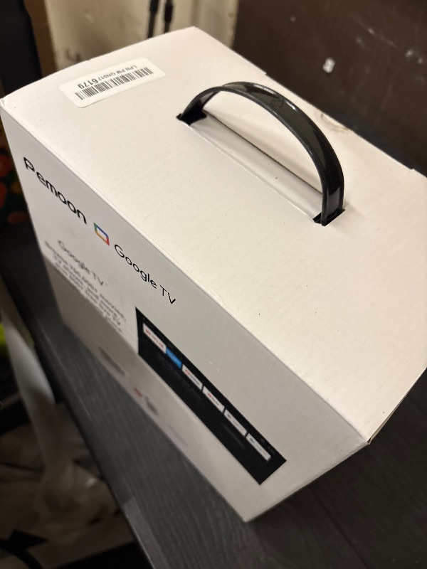 Photo 1 of Smart 4K Projector [Bundled with Google TV Stick] with WiFi and Bluetooth, 2500ANSI, Auto Lens Cap, Portable Outdoor Movie Projector with Built-in Apps Auto Focus for Ceiling/Home Theater/Bedroom