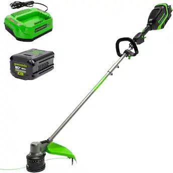 View 1 of ***STOCK PHOTO FOR REFERENCE ONLY***Greenworks - 80V 17" Brushless String Trimmer with 2.0Ah Battery & Charger - Black/Green