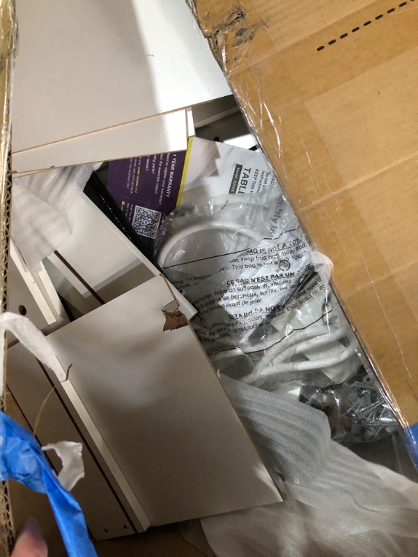 Photo 1 of ***PARTIAL SET - PRICE ADJUSTED*** COMHOMA Vanity Desk with 3 Way Mirror and Lights, Large Makeup Vanity Table Set with Charging Station, 3 Lighting Modes & 360° View Mirror, 7 Drawers Dressing Table for Women Girls Bedroom, White