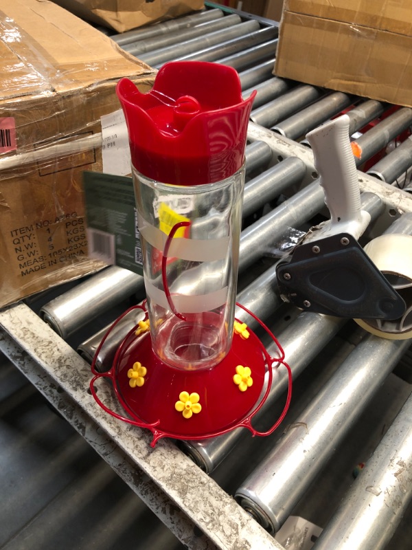 View 2 of ***DAMAGED - SEE NOTES/PICTURES***Perky-Pet Red Glass Hummingbird Feeder - 30 oz