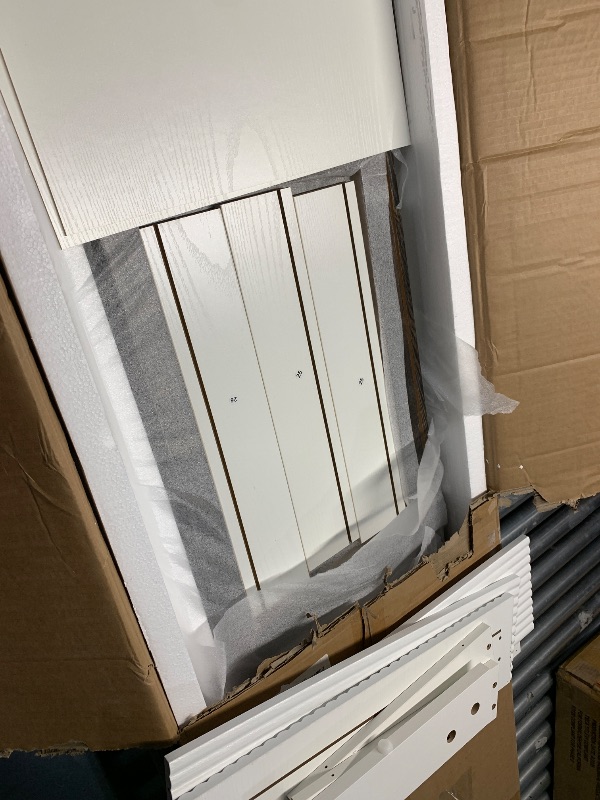 View 4 of ***MINOR DAMAGE***58" Fluted Fireplace TV Stand with 23" Fireplace for 65" TV, Entertainment Center with 2 cabinets, Electric Fireplace TV Stand with 3 Drawers, TV Console with Storage for Living Room