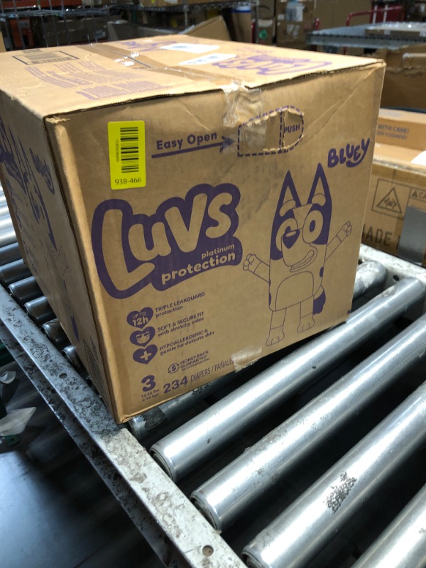 View 2 of ***FACTORY SEALED***Luvs Platinum Protection Bluey Diapers Size 3 (16-28 lbs), 234 Count