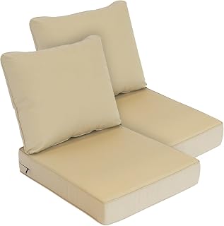View 1 of ***STOCK PHOTO FOR REFERENCE ONLY*** Outdoor Deep Seat Cushions 2-Pack, 35D Foam, Beige