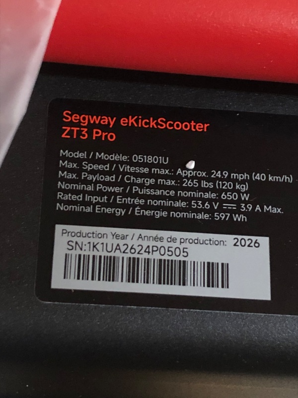 View 3 of ***FACTORY SEALED *** Segway Ninebot F3 Electric Scooter