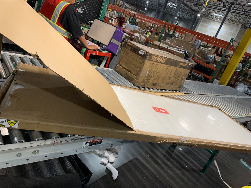 View 3 of ***FACTORY SEALED*** BARNSMITH 28x80 in 2-Panel Arch Top Plank Primed Interior Door Panel