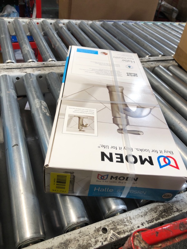 View 2 of ***FACTORY SEALED - ***Moen 84970 Halle Single Handle High Arc Bathroom Faucet - Spot Resist Brushed Nickel