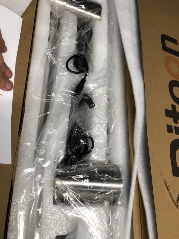 View 2 of ***FACTORY SEALED**** Brush Nickel Plug in wall Sconces Set of Two, Modern LED Wall Lamp with Remote Control, 3 CCT 3000K-5000K Dimmable, Plug in Wall Light with Timer, 39.4 Inches Wall Sconces with Memory Function