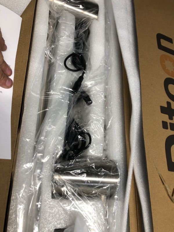 View 2 of ***FACTORY SEALED**** Brush Nickel Plug in wall Sconces Set of Two, Modern LED Wall Lamp with Remote Control, 3 CCT 3000K-5000K Dimmable, Plug in Wall Light with Timer, 39.4 Inches Wall Sconces with Memory Function
