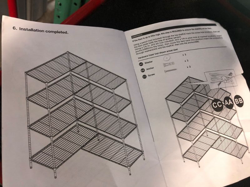View 4 of ***STOCK PHOTO FOR REFERENCE ONLY***Linked Storage Racks, DIY Adjustable Heavy Duty Metal Shelving Unit for Corner, Ideal for Kitchen, Garage, Warehouse, and Garden (Black, 4 Tiers, 15.7" D x 33.5" W x 59.5" H, 1147 lbs Capacity)