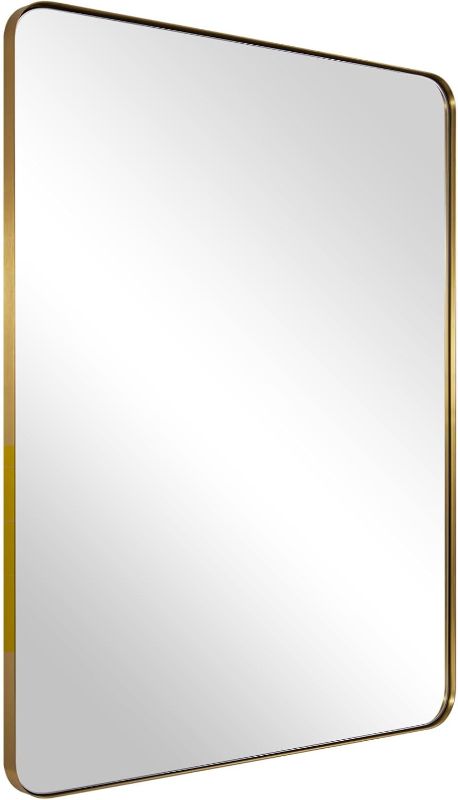 View 1 of ***STOCK PHOTO FOR REFERENCE ONLY***
ANDY STAR Gold Bathroom Mirror
Brushed Brass Rectangle Metal Frame Mirror for Bathroom