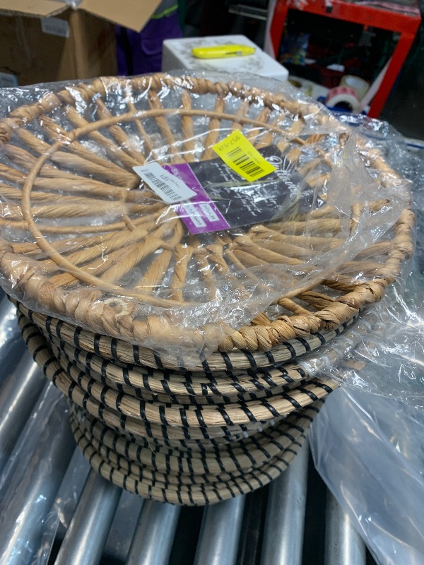 View 2 of ***STOCK PHOTO FOR REFERENCE ***YGT EXIM Woven Wall Basket Decor - Woven Bowls Trays Hanging Baskets Indoor Bowl For Home Wall Art.Rustic Durable Structured Boho Decorations. Different Solo Gift Products