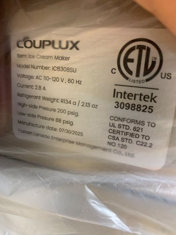 View 5 of **. PARTS ONLY **MISSING PARTS**
COUPLUX 2.1 Qt Ice Cream Maker with Compressor