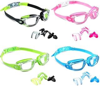 View 1 of ***STOCK PHOTO FOR REFERENCE ONLY*** Frienda 4 Pieces Swim Goggles for Kids, No Leak Anti Fog, Classic Style