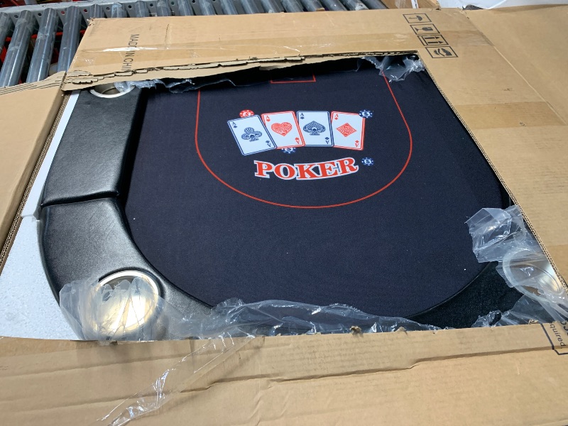 View 2 of *** DESIGN ON FELT DIFFERS FROM STOCK PHOTO ***
RAYKEEP 10 Player Poker Table Foldable, 84" Folding Texas Holdem Table