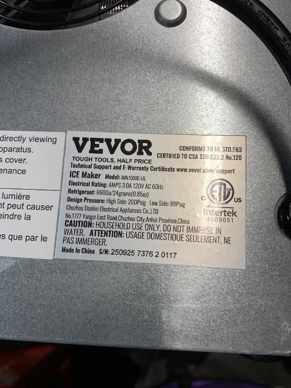 View 4 of *** MINOR USE WEAR ON TOP PIECE ***
VEVOR Nugget Ice Maker - 37lbs/24H, Stainless Steel, Black