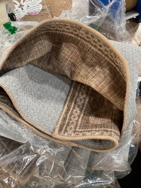 View 3 of ***STOCK IMAGE FOR REFERENCE***
Beeiva Checkered Print Rug Runners for Hallways Non Slip 2.5x8, Ultra Thin Beige Kitchen Runner Rugs Non Skid Washable, Classic Neutral Gingham Decor Faux Wool Carpet for Bathroom Bedroom Entryway