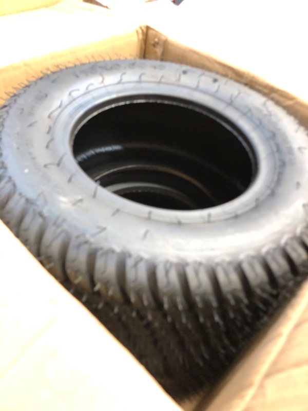 View 3 of (2-Pack) 16x6.50-8 Tires - 4PR Durable Tubeless, Replacement Lawn Tractor Tires with Deep Ribbed Treads, Rim Not Included