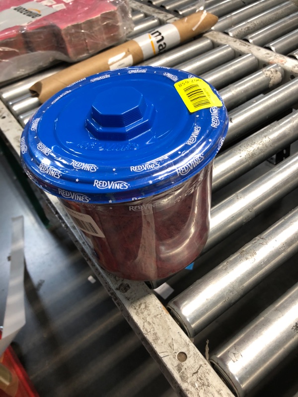 View 2 of ***EXPIRATION: 02/23/27 *** Red Vines Licorice Candy Original Red Flavor Soft Chewy Candy Twists, Red Licorice 3.5 Lb Jar