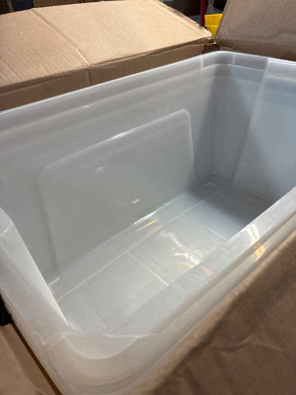 View 2 of ******MISSING LIDS******* IRIS USA 4-Pack 72 Quart Storage Bins with Lids, Clear