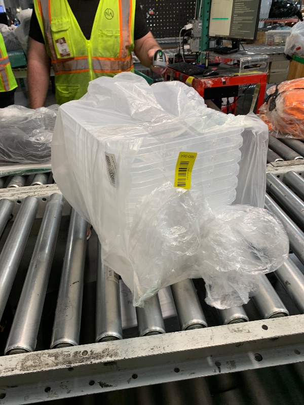View 2 of **MISSING LIDS** JUJIAJIA Clear Storage Latch Box 12 Quart, Plastic Organizing Box/Bin with Lid and Black Handles, 6-Pack