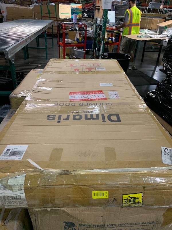 View 2 of ***factory sealed***Dimaris Semi-Frameless Pivot Shower Door 54-60" W x 76" H, Matte Black
