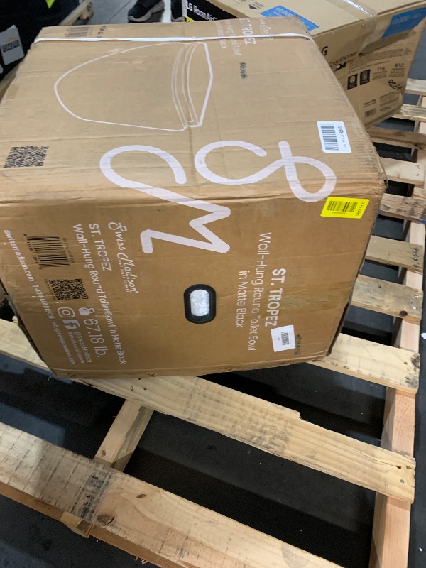 View 2 of ***FACTORY SEALED***Swiss Madison St. Tropez Wall-Hung Toilet Bundle 0.8/1.6 GPF Dual Flush in Matte Black with Black Flush Plate