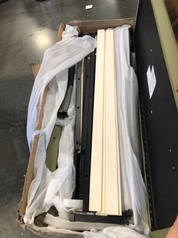 View 4 of [Parts ONLY] Gecheer Floating Bed Frame with LED Light, Modern PU Leather Platform Bed, No Boxing Spring Needed, Full Size Easy to Assemble YHSN761P206085G