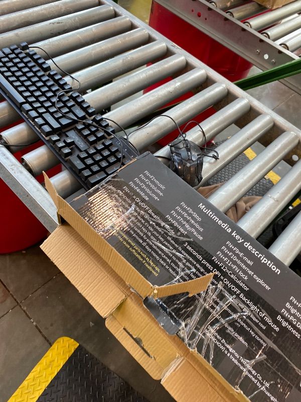Photo 1 of [MINOR DAMAGE] CHONCHOW Gaming Keyboard and Mouse Combo, USB Wired RGB Backlit, Mechanical Feel Anti-ghosting Keyboard 3200DPI Ergonomic Mouse, LED Gaming Set for Laptop PC PS4 Xbox Mac Game Work