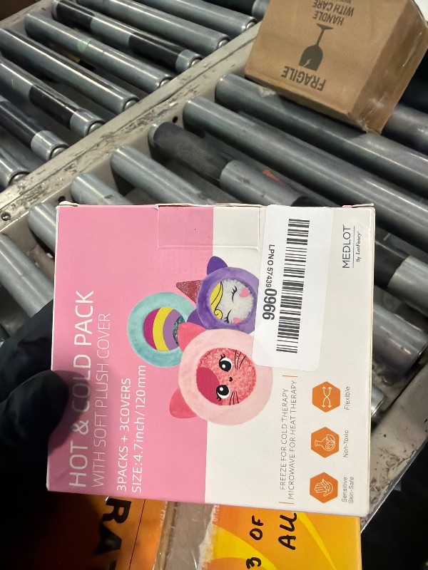 Photo 1 of ** TWO ONLY** LotFancy Kids Ice Packs for Boo Boos, 3 Pack, Reusable Hot Cold Packs with Cute Plush Sleeves, Small Round Gel Pads for Injuries, Headache, Fever, Wisdom Teeth, Pain Relief, 4.75”
