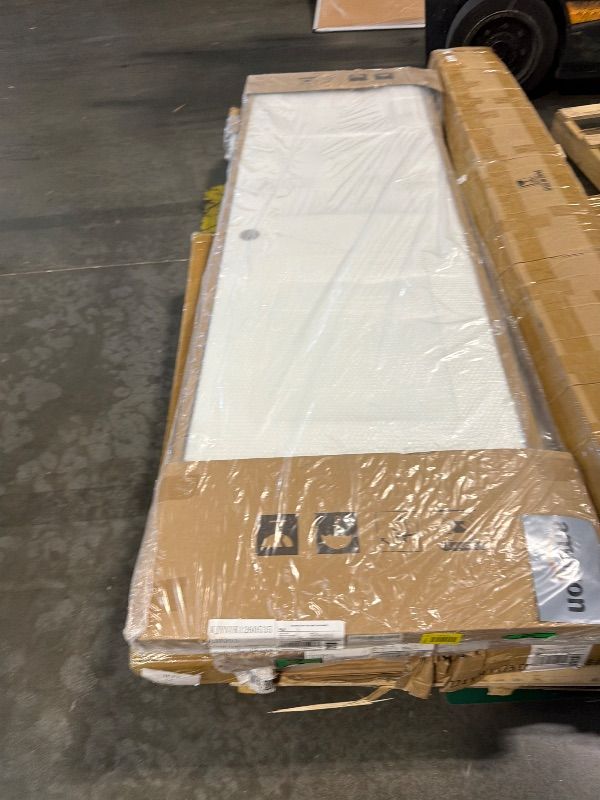 Photo 1 of ** DAMAGE MAJOR** JUBEST 24"x80" Right-Hand Prehung Interior Door with Knock Down Jamb Kit & Satin Nickel Hinges, 2-Panel White Primed Hollow Core Molded Door Slab with Bore & Hinge Cutout, Durable & Sturdy, No Handle