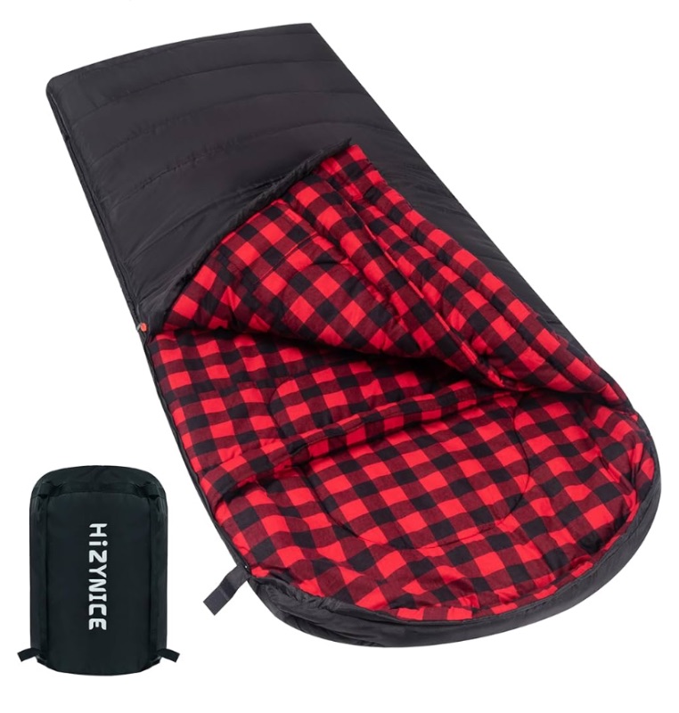 Photo 1 of ***SIMILAR IMAGEN*** HiZYNICE Cold Weather Sleeping Bag 100% Cotton Flannel XXL for Adults Big and Tall,Free Compression Sack