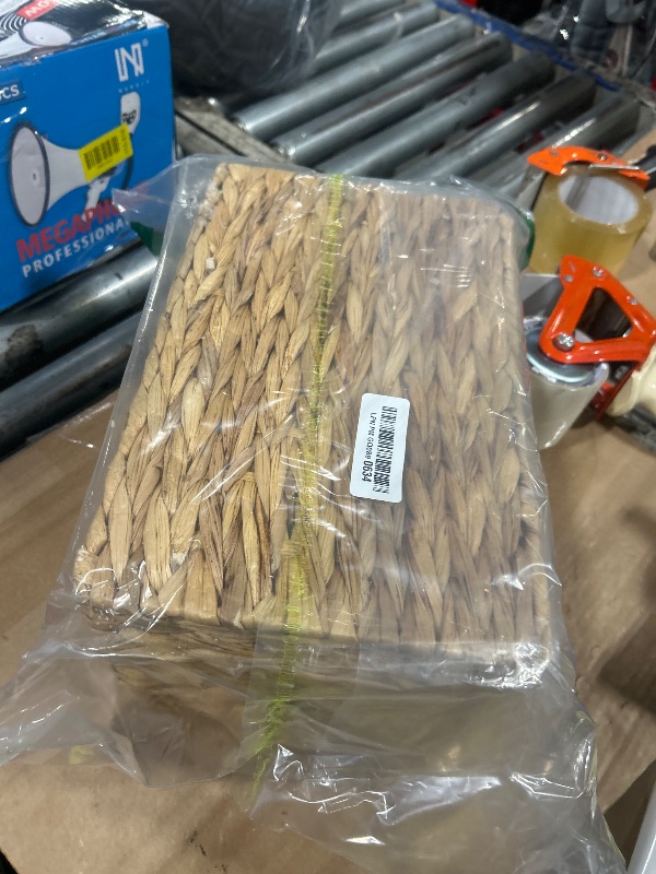 Photo 1 of **INCOMPLETE SET, VIEW NOTES** GRANNY SAYS Wicker Storage Baskets for Shelves, Wicker Baskets for Organizing, Water Hyacinth Woven Basket for Storage, Rectangle Basket for Pantry, 1-Pack