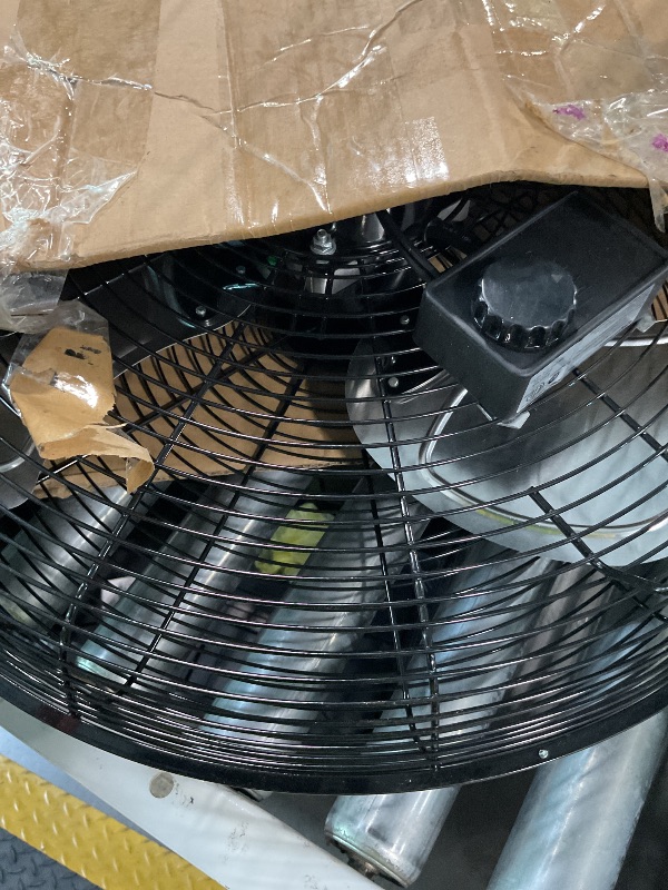 Photo 1 of ***NOT FUNCTIONAL***Amazon Basics 20" High Velocity Industrial Cooling Floor Fan with 3 Speeds, Tilt Head, ETL-Listed Safety Compliance, Metal Housing and Blades, for Commercial Space/Garage/Gym, 125W, Black