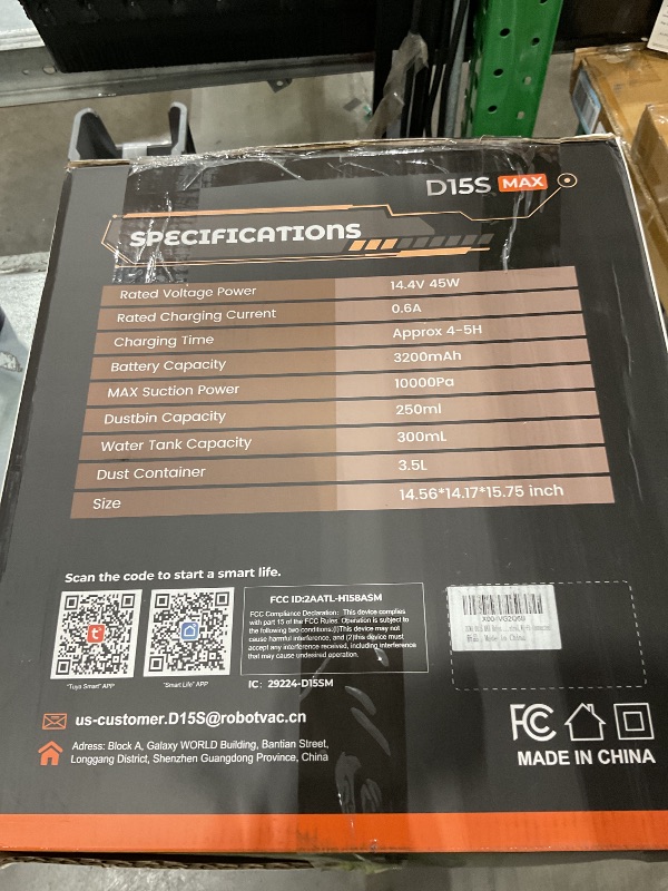 Photo 1 of *** DOESNT HOLD CHARGE SOLD FOR PARTS /// FINAL SALE 8/28*** ZCWA Robotic Vacuum Cleaner - Black, DK9
